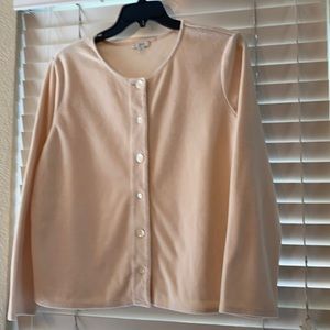 J. Jill Butter Yellow button down Velour Top